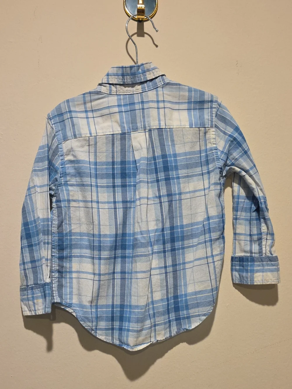 Ralph Lauren Light Blue and White Plaid Button-Down Shirt for Kids 2 T